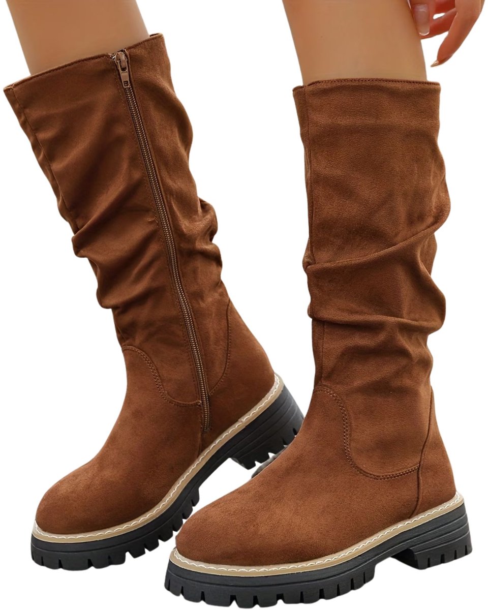 Currero Dames Cowboy Laarzen Hoge Hak Enkellaarzen Kniehoge Western Boots Chelsea Chocolade 38 Chocolade-m