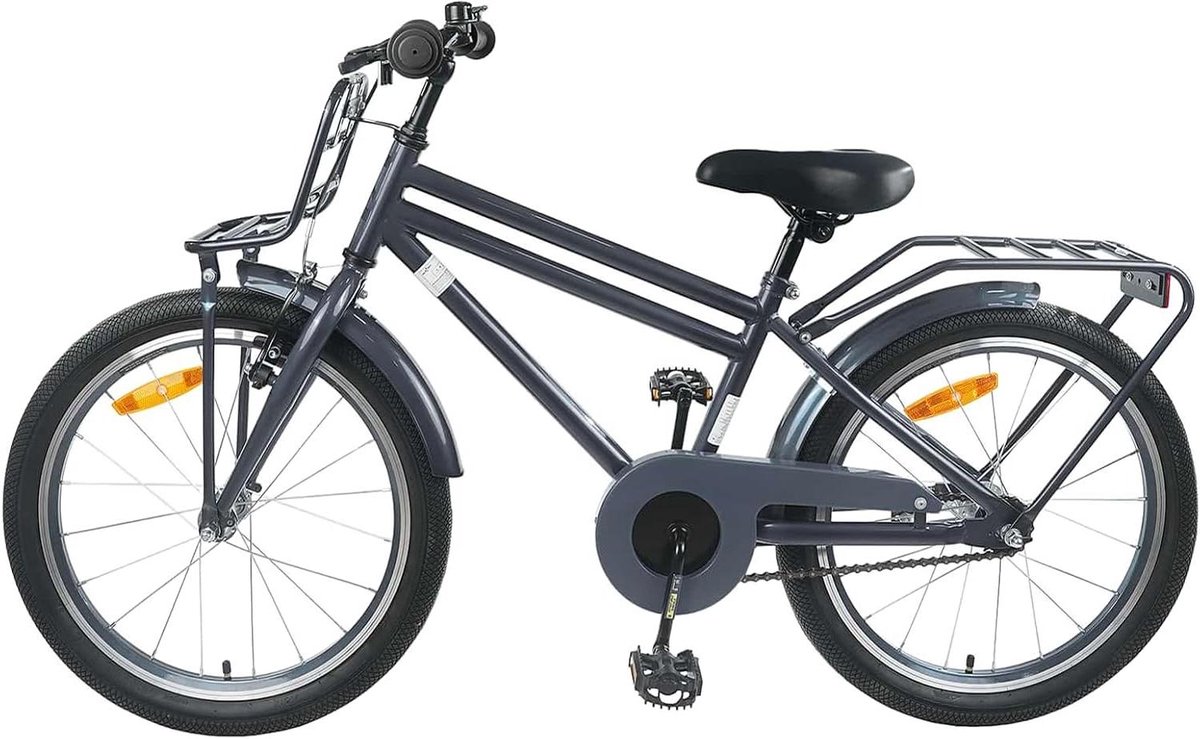 Kinderfiets sfiets sfiets Veilige Ritten Stalen Frame 20 inch Donkergrijs