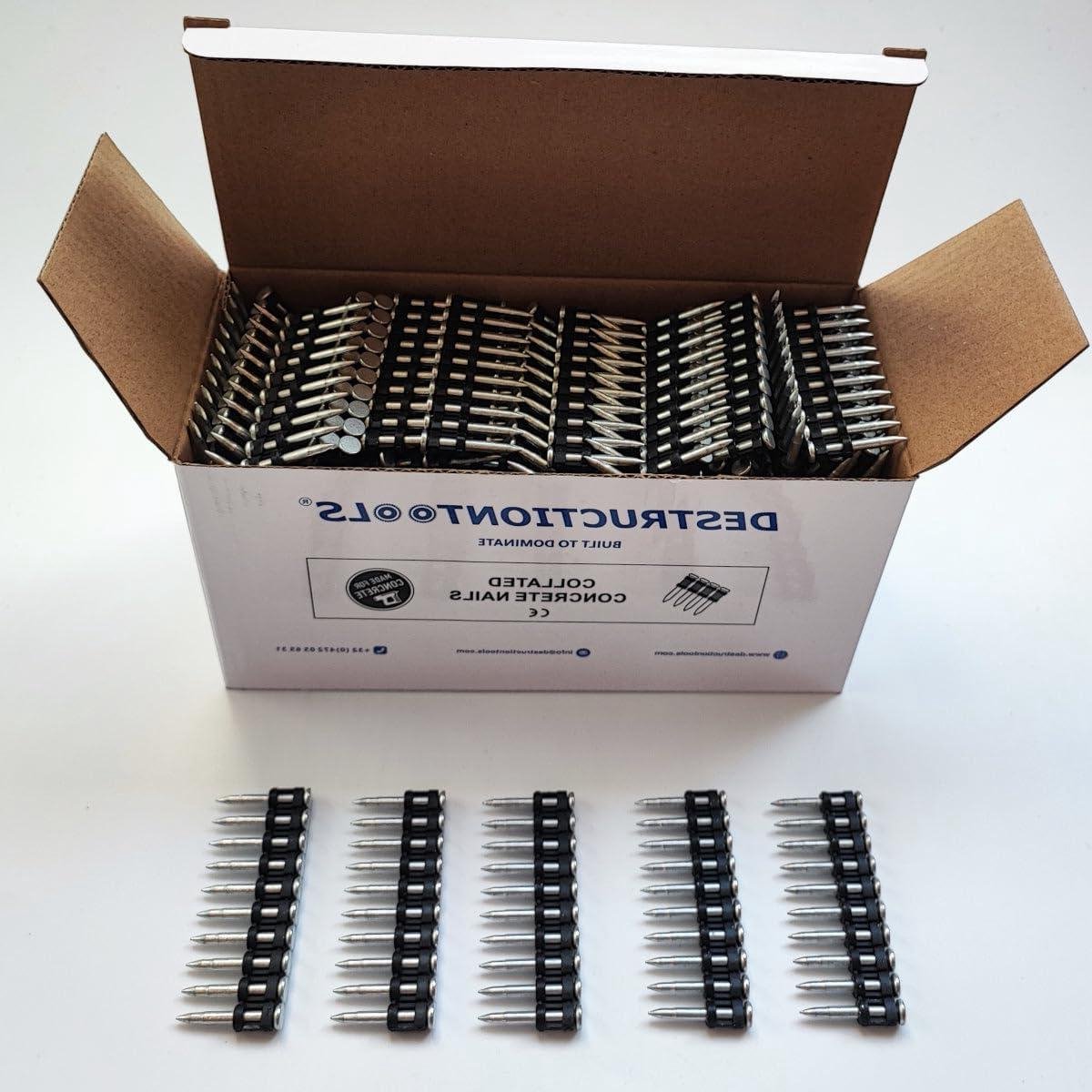 Bevestigingsnagels - Nagels op strip - Snel bevestigen - Corrosiebestendig - 27mm 1000 stuks - Zwart