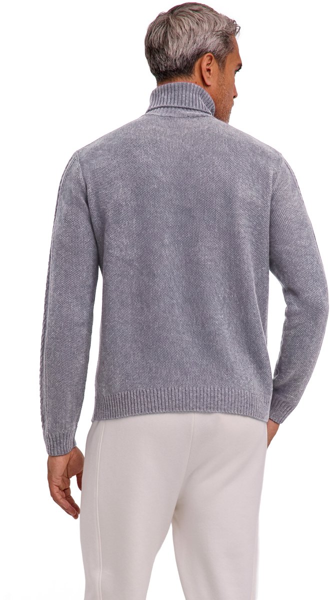 FALKE Ski Wool Cable Roll Neck verwarmend wol cardigan heren Grijs