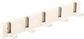 Kapstokhaken - Verborgen haken - Hangende kapstok - Metalen kapstokhaken - Muurhaken - Vijf haken, opvouwbaar - 34,2 x 5 x 1,4 cm - Geschikt voor badkamers, hallen, balkons en slaapkamers - Wit