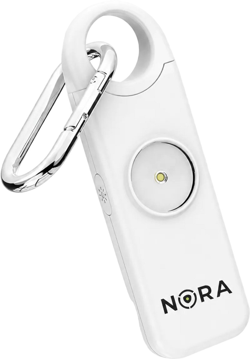 NORA - Nood Oproep Reddings Alarm - Persoonlijk Veiligheidsalarm - 130 dB - SOS & Locatiedeling - Oplaadbaar