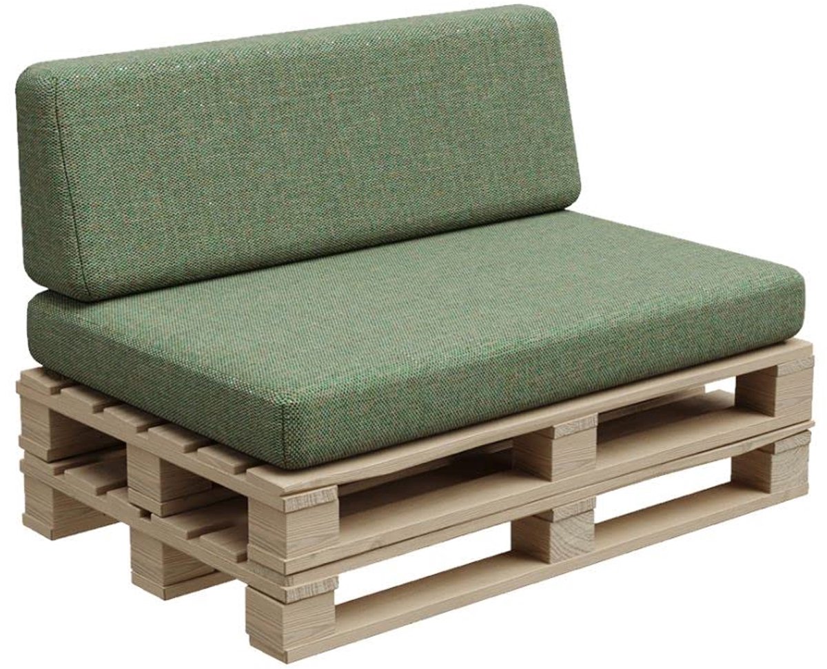 Famanu – Pallet kussens set voor tuinmeubelen, 120x80 cm en 120x35 cm, ideaal voor binnen en buiten, kleur pistache