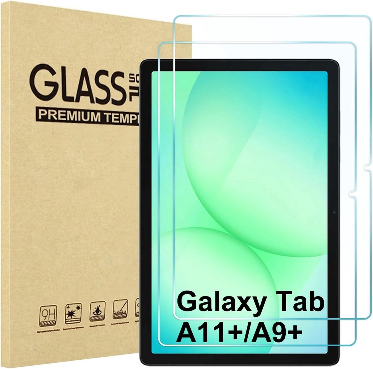 Casalora Tablet Screenprotector – Geschikt voor Samsung Galaxy Tab A11 Plus (2025) / Galaxy Tab A9 Plus – Schermbescherming – Glas – 2 PACK