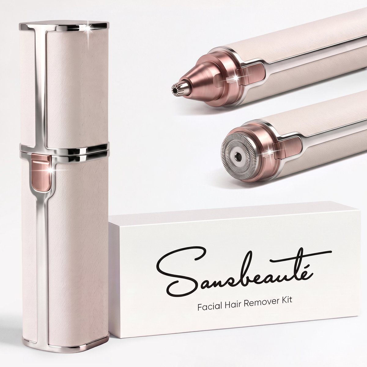 Sansbeauté® Wenkbrauw Trimmer - Gezichtsontharing Dames - Gezicht Trimmer Vrouw - Gezichtsontharing Dames - Gezichtstrimmer - Snor Trimmer - Face Shaver - Flawless Gezichtshaarverwijderaar - Facial Hair Remover - Mini Shaver - Eyebrow Trimmer