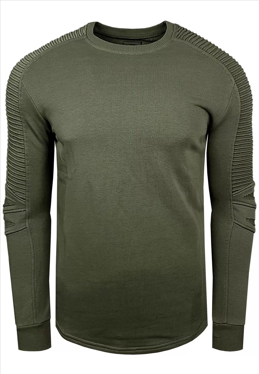 RustyNeal - Heren Trui - Kaki - Longsleeve - Modernfit