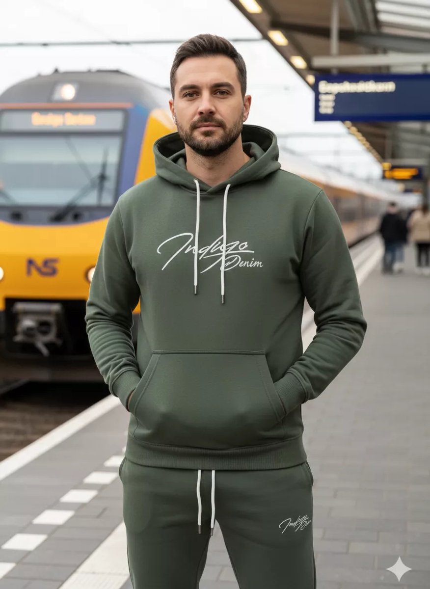 Indigo Denim - Joggingpak Heren Jongens - SALE - Donkergroen