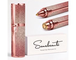 Sansbeauté® 2-in-1 Wenkbrauw Trimmer - Gezichtsontharing Dames - Gezicht Trimmer Vrouw - Gezichtsontharing Dames - Gezichtstrimmer - Snor Trimmer - Face Shaver - Flawless Gezichtshaarverwijderaar - Facial Hair Remover - Mini Shaver - Eyebrow Trimmer