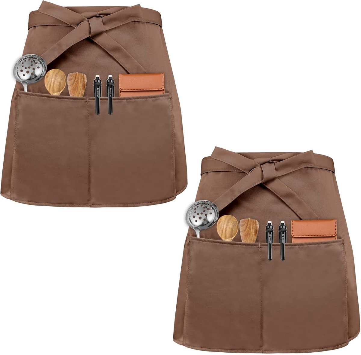 Premium Voorbindschorten 2-Pack met 3 Zakjes - Ideaal voor Koks, Restaurants en Bakkers