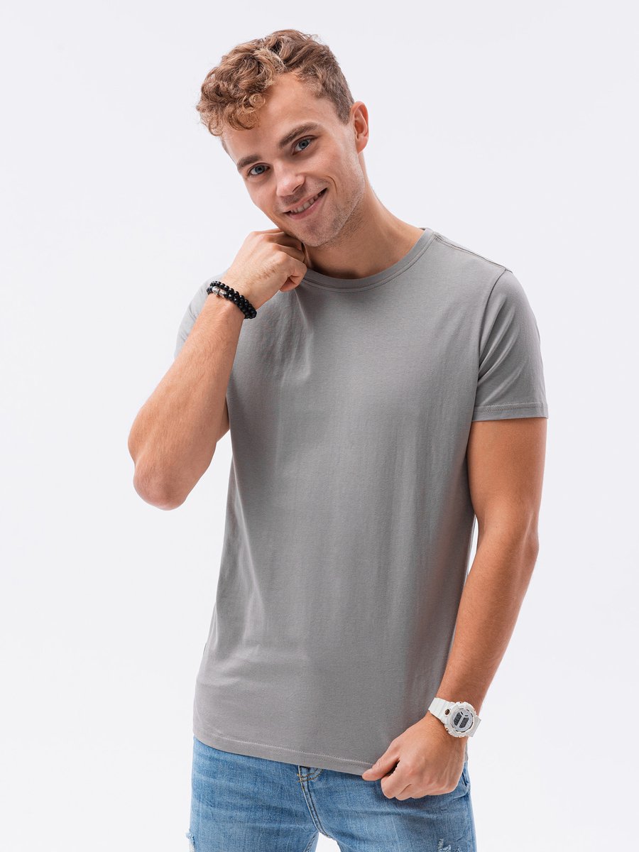 Ombre - Heren T-Shirt - Grijs - Regular Fit - Moda Italia