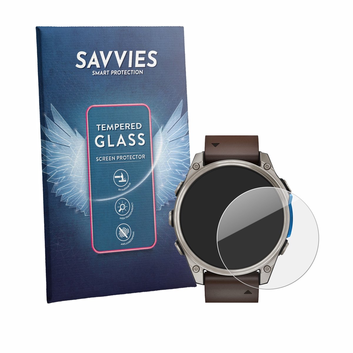 Savvies - Glas Screenprotector voor Garmin D2 Mach 2 (47 mm) - Gehard Beschermglas 9H