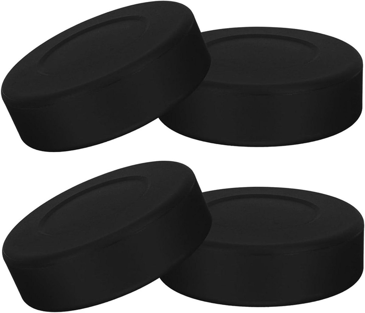 Hockey Trainingsbal - Oefenuitrusting Puck - Behendigheid Oefenen - Veilig Duurzaam Materiaal - 4 Stuks 7cm - Zwart