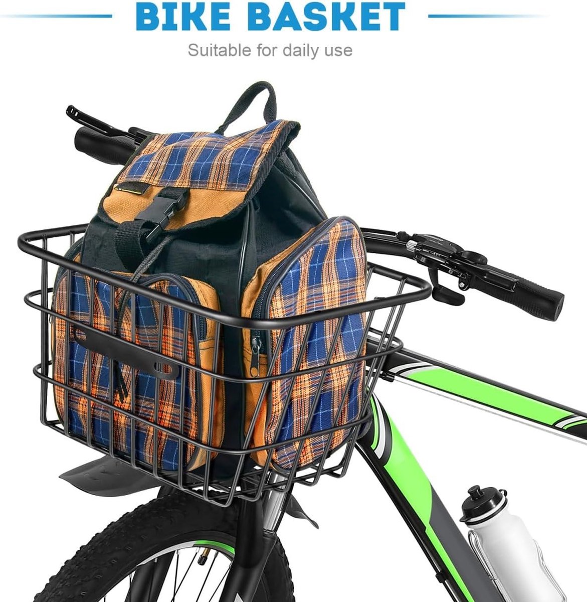 Fietsmand voor Vooraan met Bevestigingsaccessoires voor Kleine Honden, Winkelen en Picknicken, 27,5 x 23 x 16 cm
