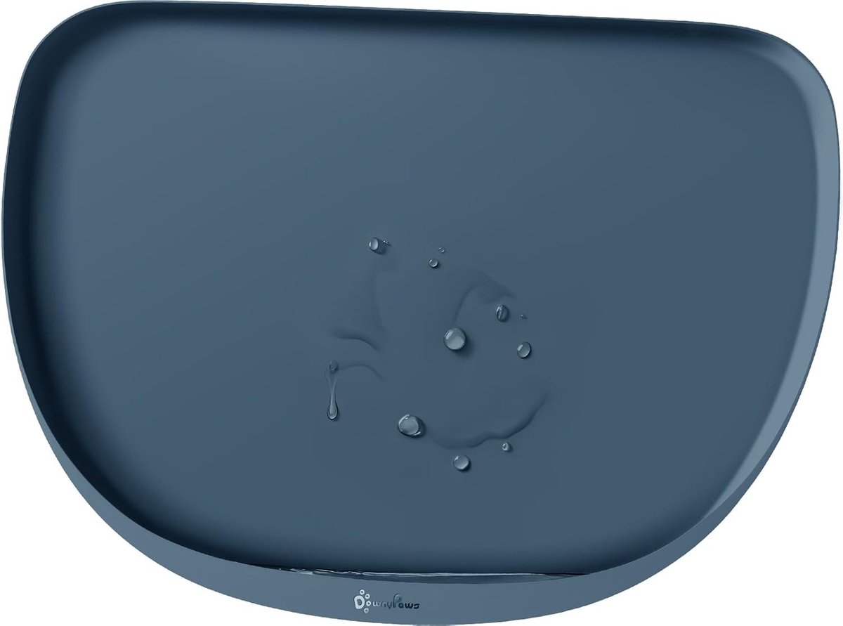 Siliconen Voedingsmat voor Katten en Honden, Antislip, Hoogrand tegen Vlekken, Eenvoudig Schoon te Maken, 62 x 43 cm, Blauw, Ideaal voor Voeding en Spelen