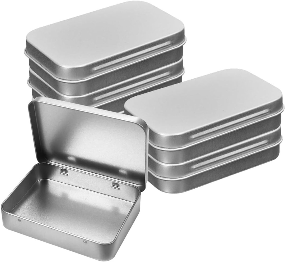 Duurzame metalen opbergdoos met scharnier - 9,5 x 6 x 2 cm, rechthoekig, ideaal voor organisatie en opslag