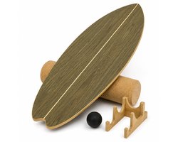 Balance Board met Kurkrol en Bal - Hout - Tot 150 kg