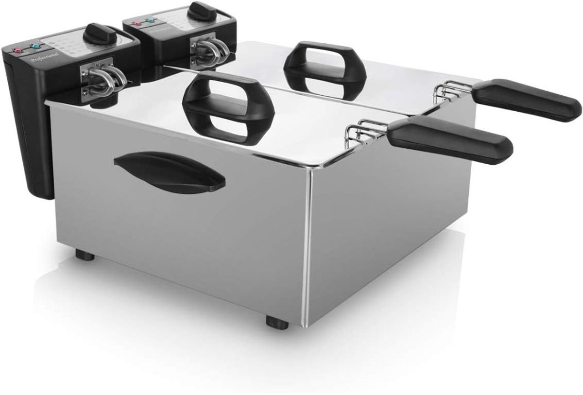 NIVA® Frituurpan Dubbel - Koude Zone Friteuse - Frituurpan - Zilver - 33cm x 29cm x 29cm