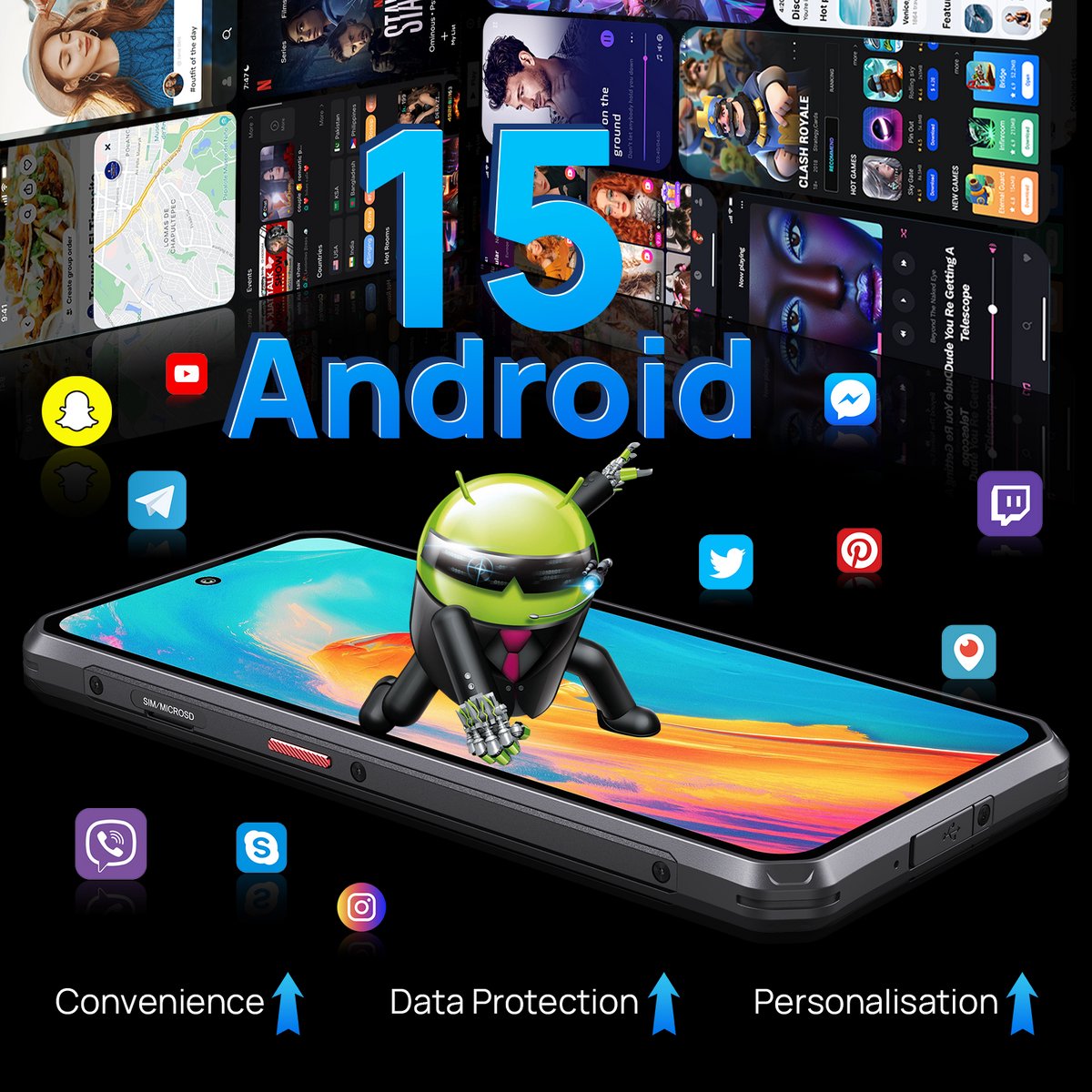 Smartphone Zwart - 128 GB Opslag - 4 GB RAM Geheugen - 6.67 Inch LCD Scherm - Android 15 Telefoon