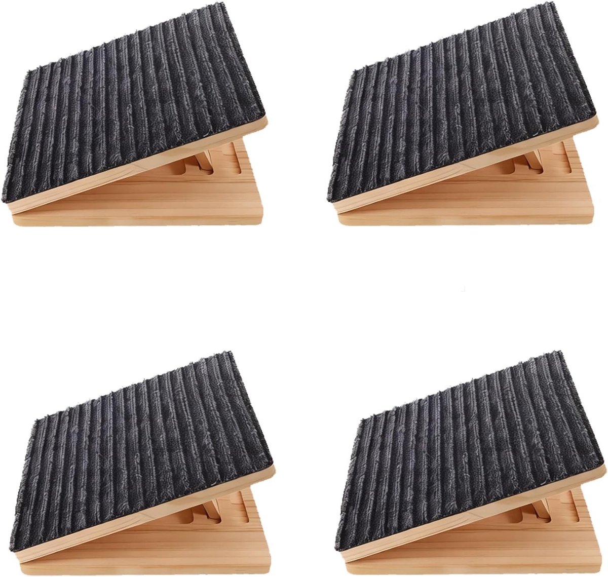 Hondentrap - Hout - 12-18,6 cm - Antislip Tapijtoppervlak - Voor Kleine Honden en Oudere Huisdieren