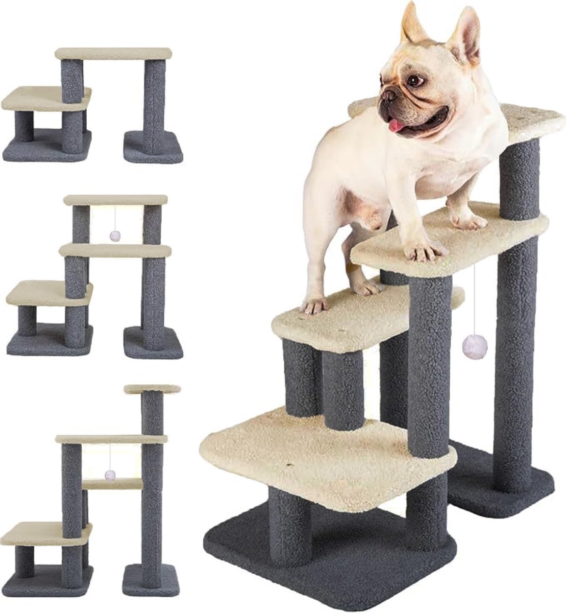 Hondentrap - Verstelbaar - 76 cm - Waterdicht met Antislip Pluche Kussens - Voor Honden en Katten