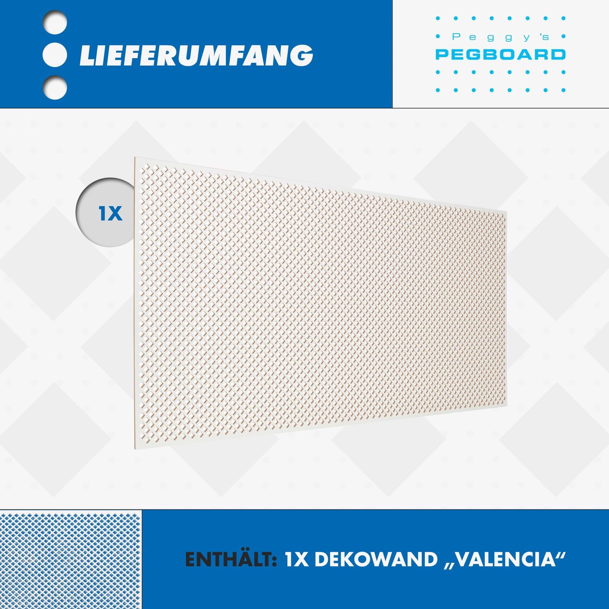 Pegboard Valencia Geperforeerde houten plaat, 122 x 61 cm, voor radiatorbekleding - ShopVlot