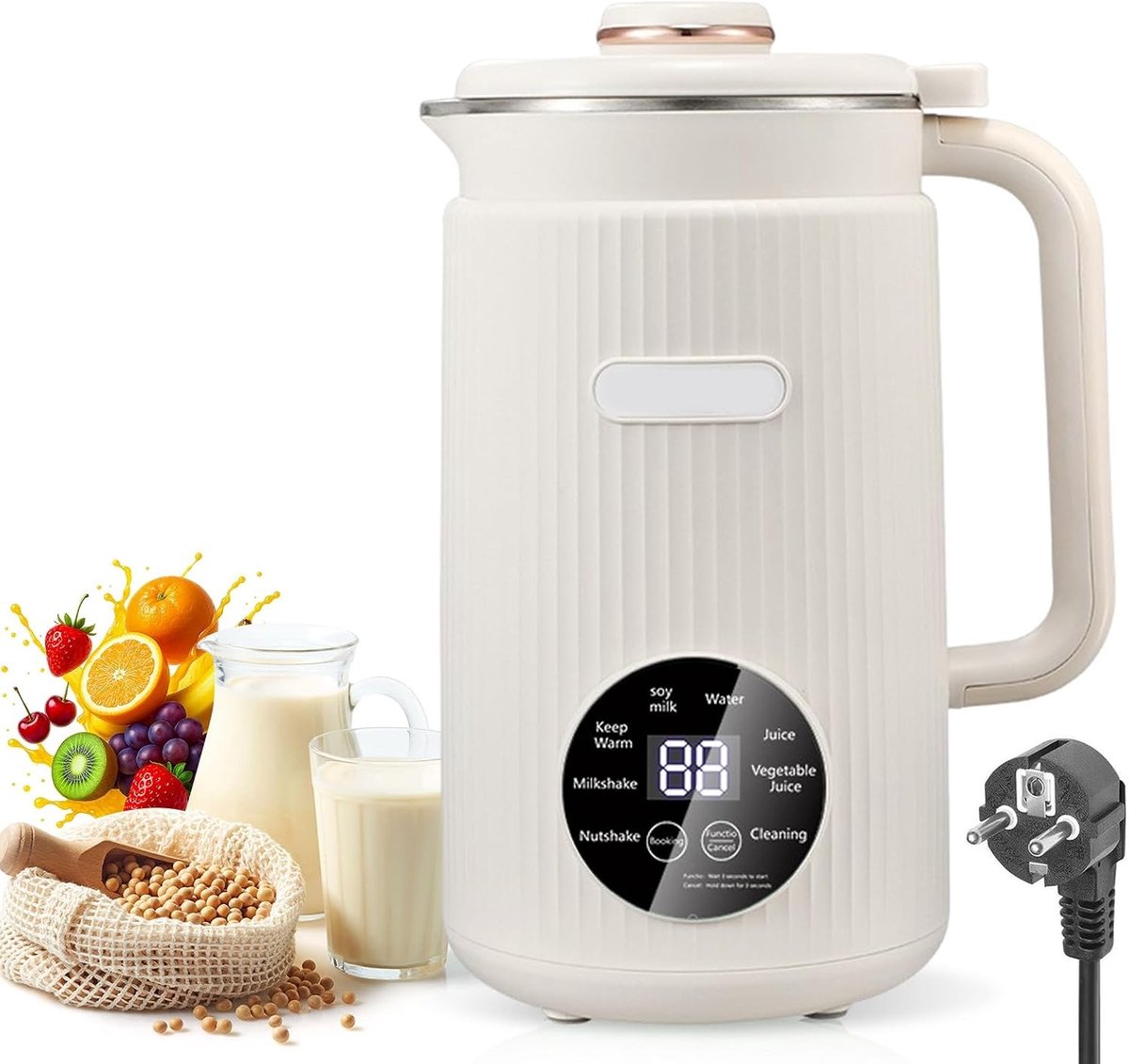 Automatische Notenmelkmachine - Wit - 1200 ml - 8-in-1 Multifunctionele Melkbereider - Voor Gezinnen