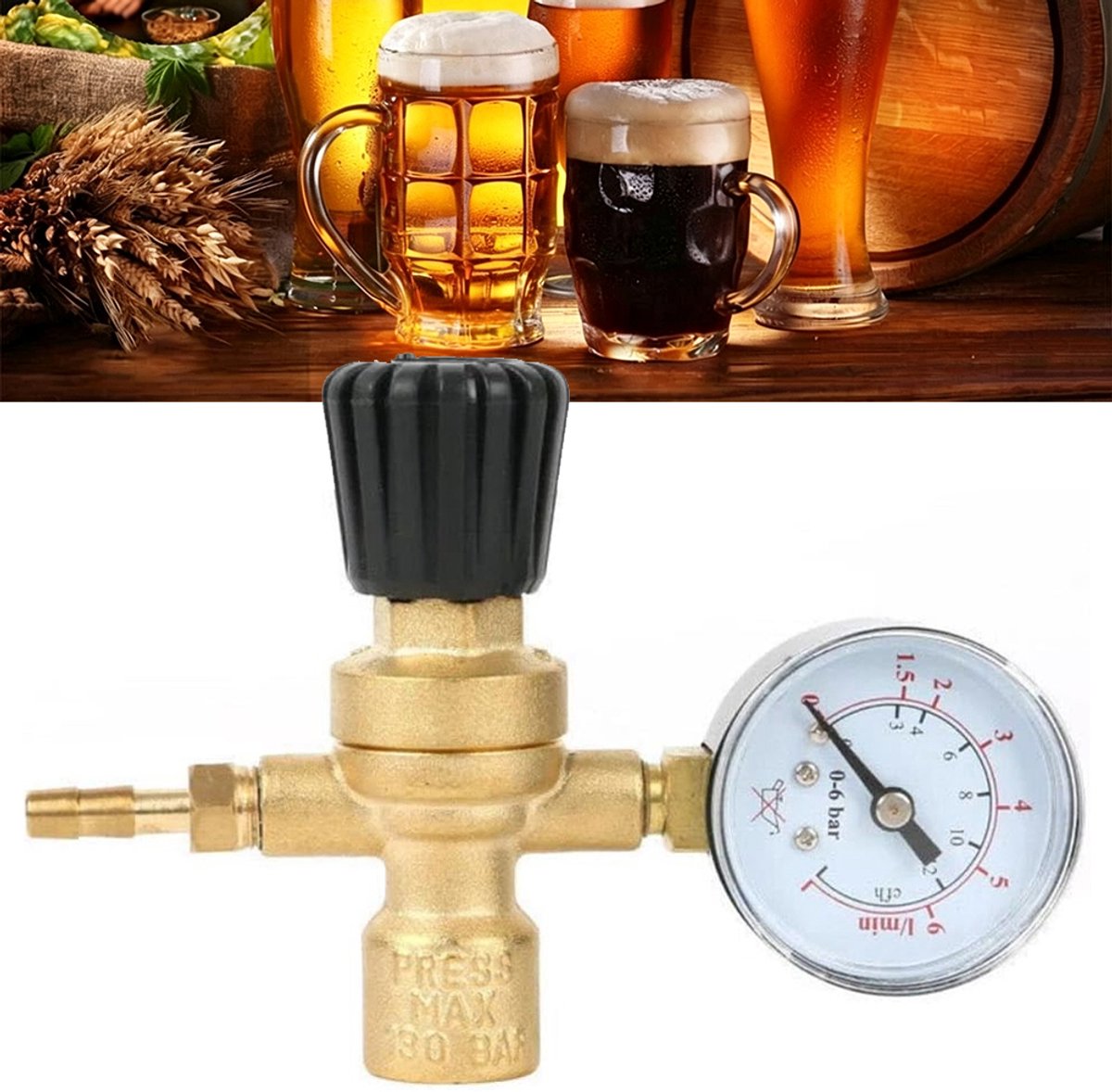 Inertgasdrukregelaar - Miniatuur Gasflesregelaar - Met Drukmeter - Geschikt Voor Mig/Mag- En Tig-Lassen