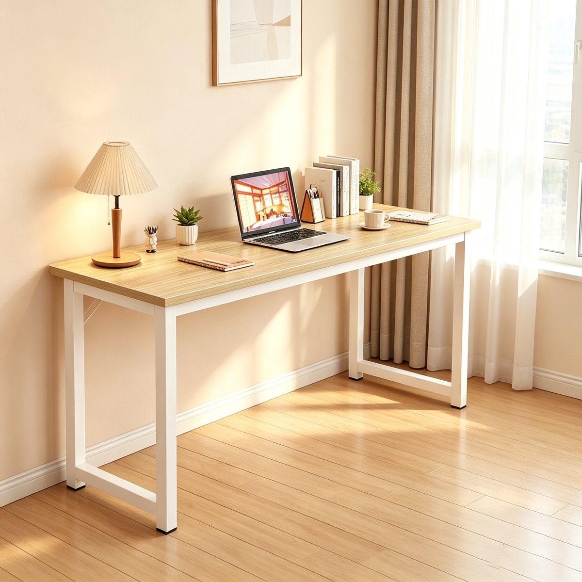 Dit is een rechthoekig bureau geschikt voor twee personen ideaal voor studenten en gezinnen Het is perfect voor slaapkamers studeerkamers of huurappartementen 120*40*75 cm. Kleur: geel cederhout