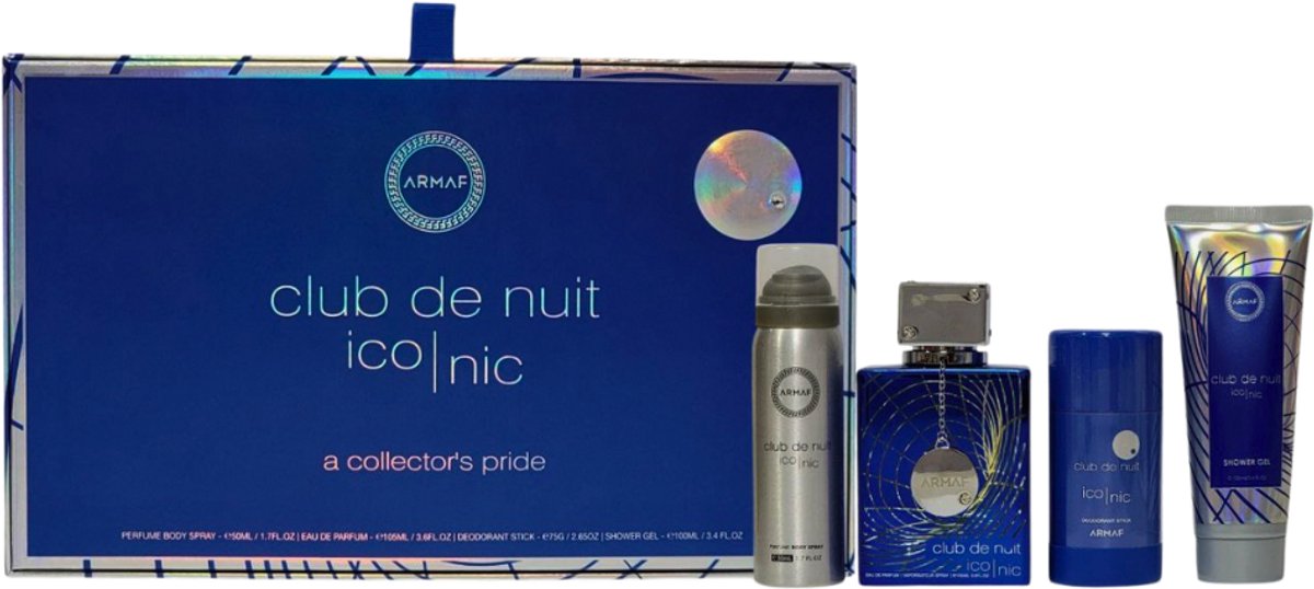 Club De Nuit Blue Iconic Gift Set Eau De Parfum (edp) 105 Ml, Deostick 75 G, Deospray 50 Ml + Shower Gel 100 Ml