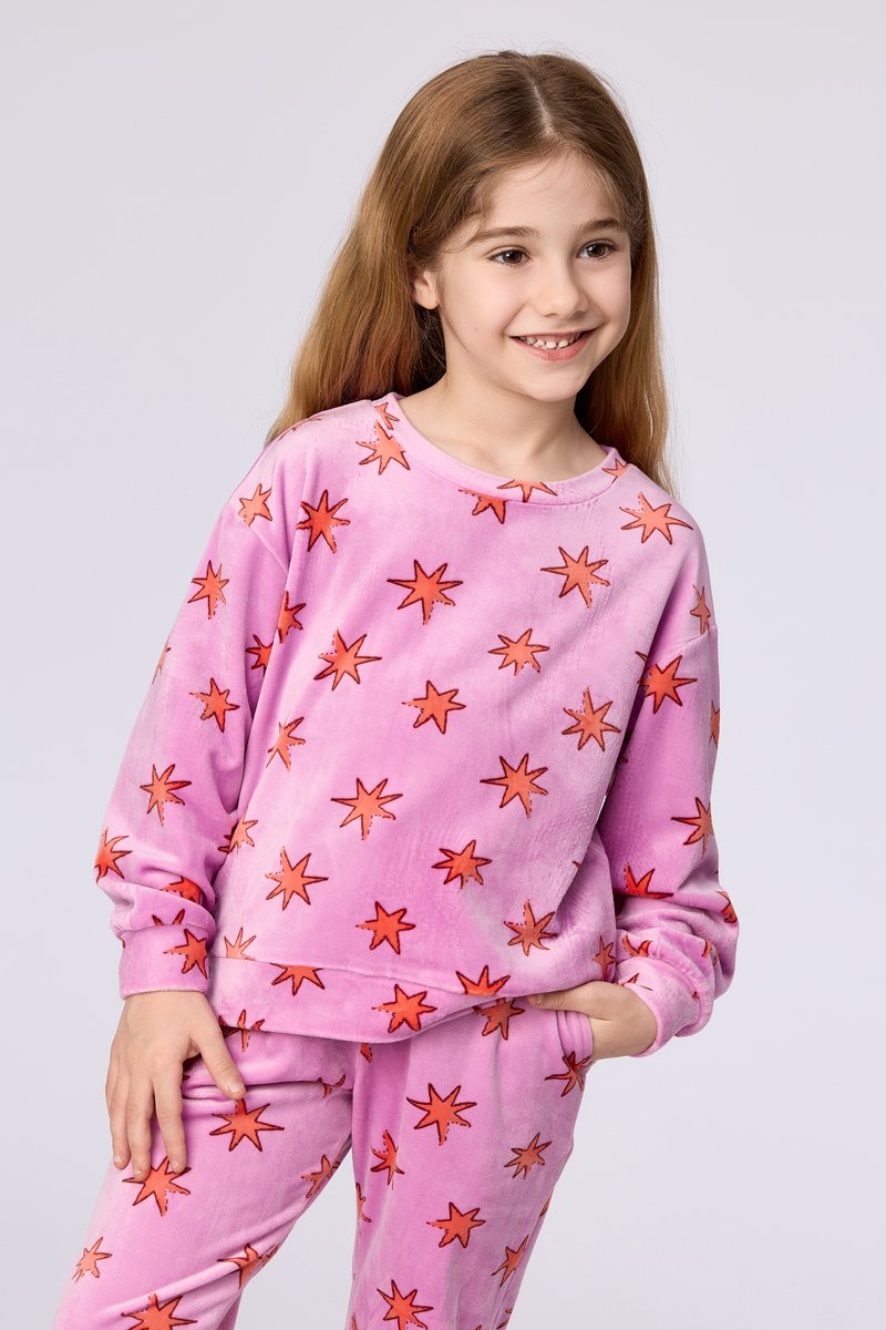 Woody Meisjes-Dames pyjama sterrenprint - maat 098/3J