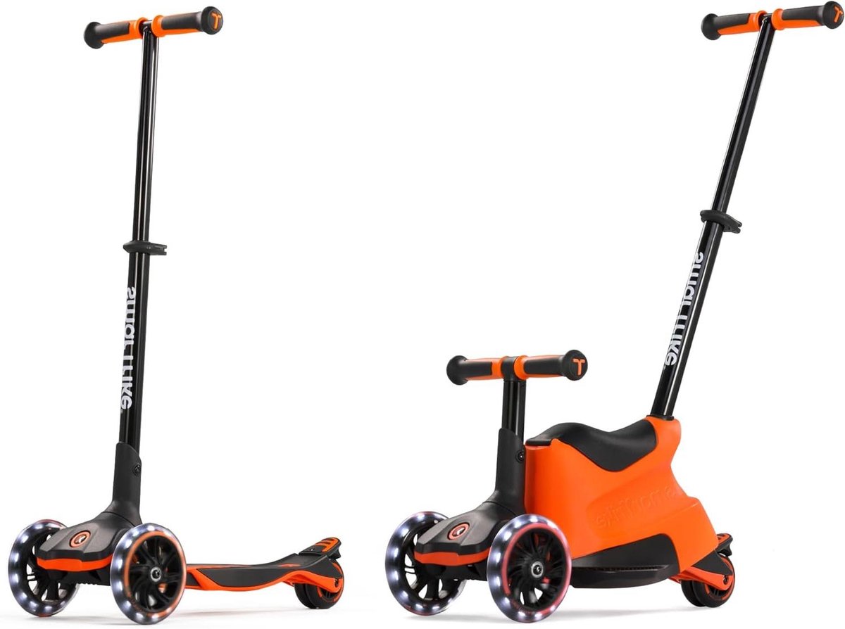 Kinderscooter Loopfiets Buiten spelen 5-in-1 Groeiend 12 maanden tot 12 jaar Oranje