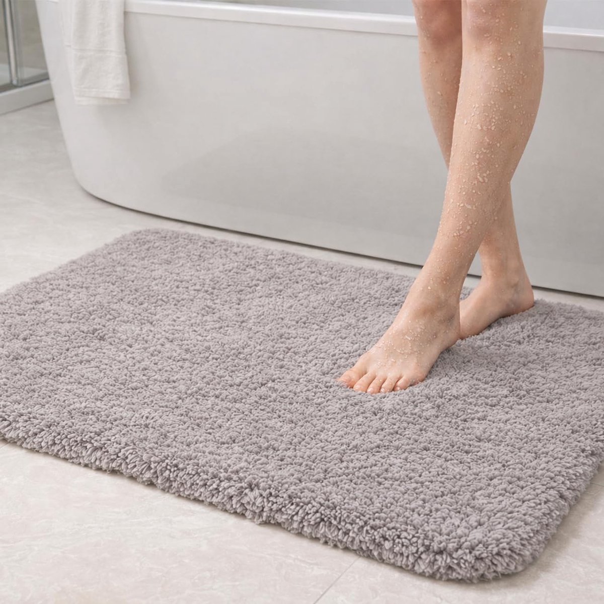 PUFFMAT Antislip Badmat, Super Absorbent Microvezel Badkamer Tapijt, Zacht Pluizig Machinewasbaar Badkamer Tapijt voor - ShopVlot