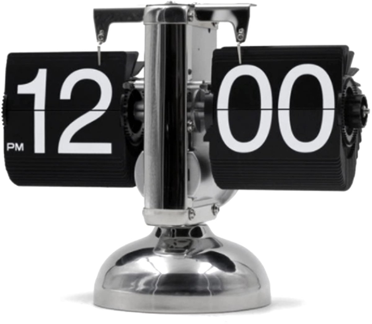 Flip Desk Clock - Mechanische Tafelklok met Quarzuurwerk (Zwart)