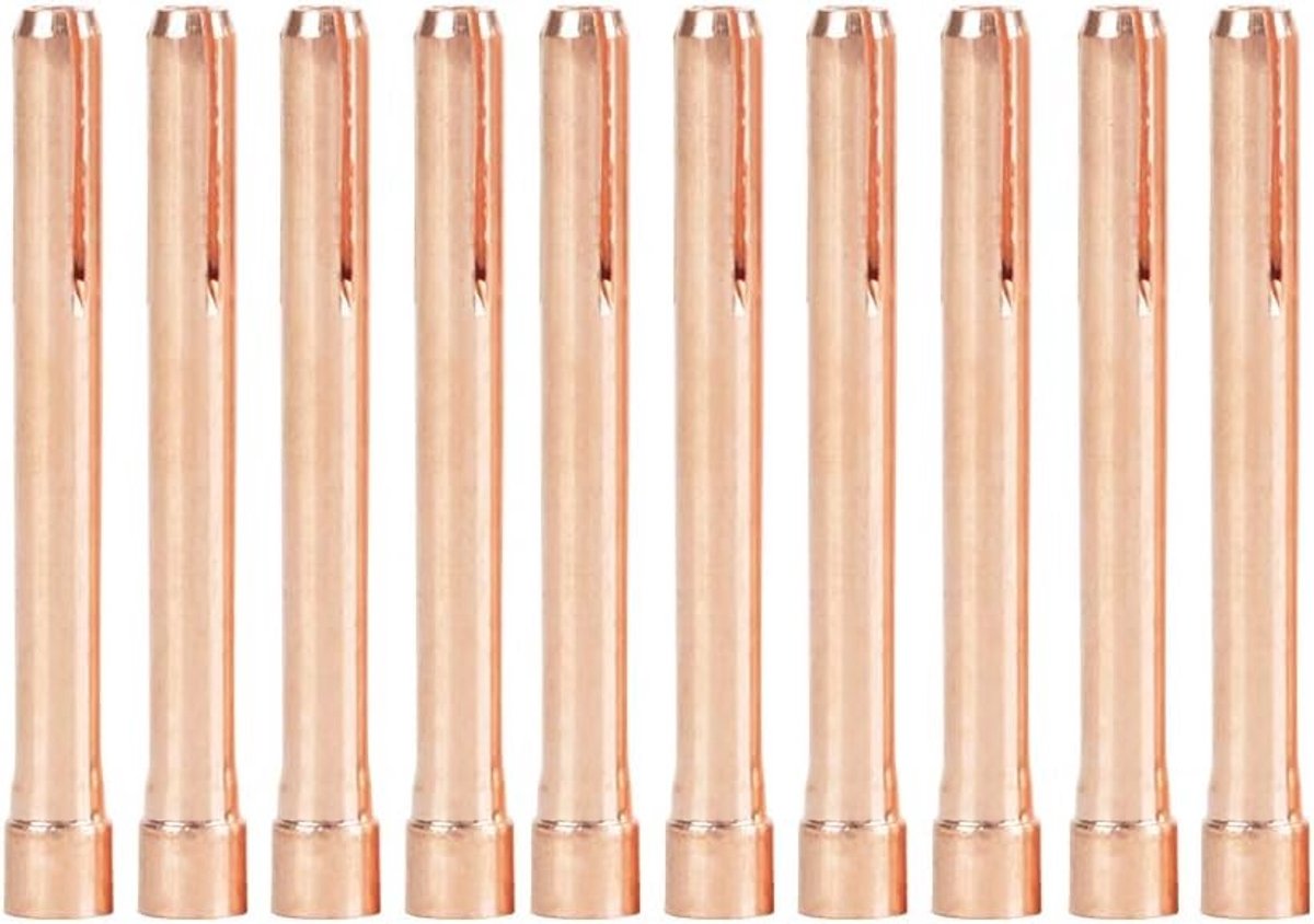 Set van 10 Gaslenzen voor Lasbranders, Collets voor Wedge Lasbranders WP-17/18/26, Accessoires voor Lasmachines, Geschikt voor 2.4 mm en WP 24 mm Laswerk