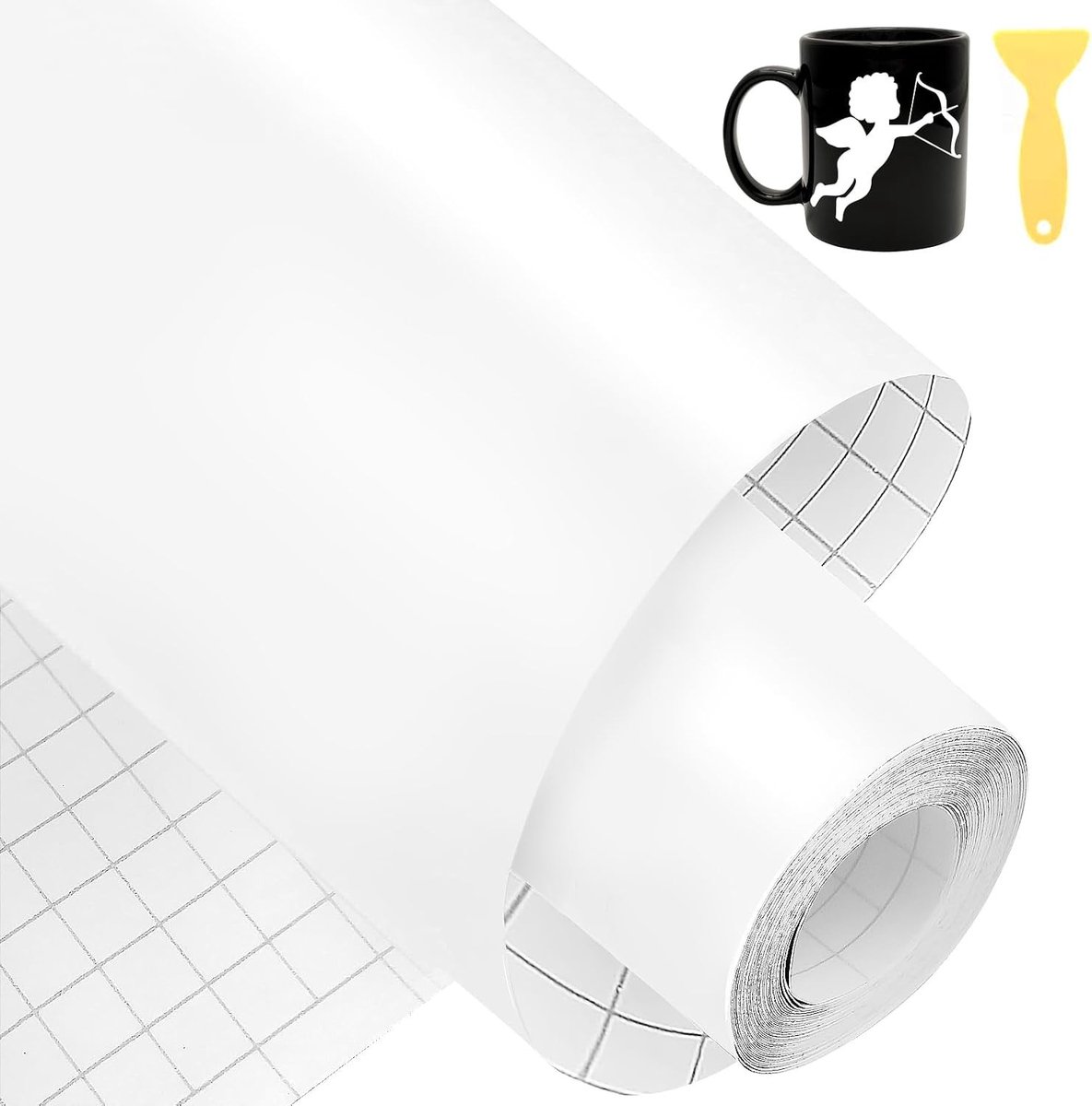 Witte Matte PVC Plotter Film 12 inch x 600 cm - Zelfklevend Vinyl voor Cricut en Cameo, Makkelijk te Snijden en Te Verwijderen, Ideaal voor Creatieve Projecten