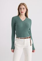 Felix Hardy Trui Met V-Hals - 100% Katoen Dames Groen - M