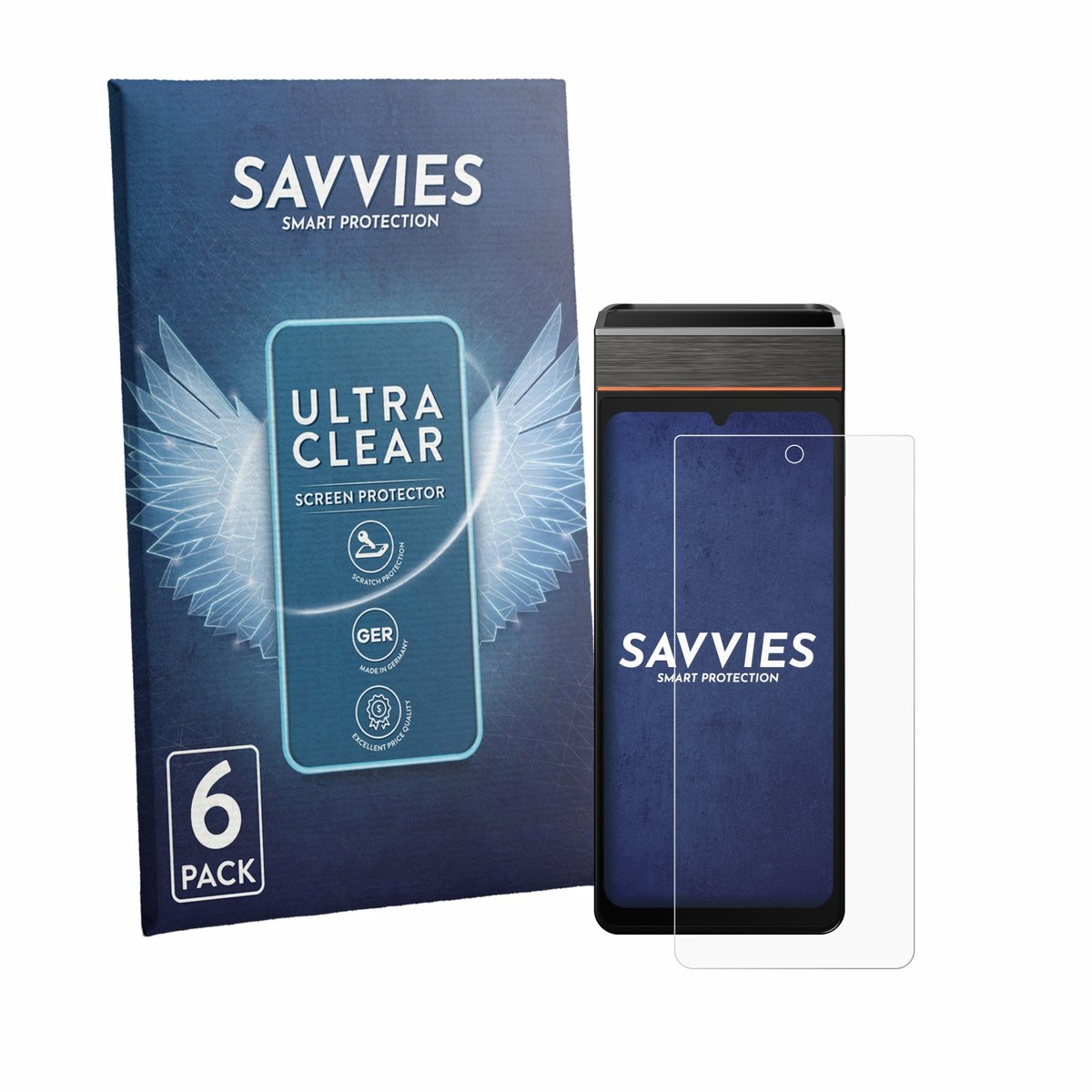 Savvies - Screenprotector voor Sunmi V3e - Folie Beschermfolie transparant 6 Stuks