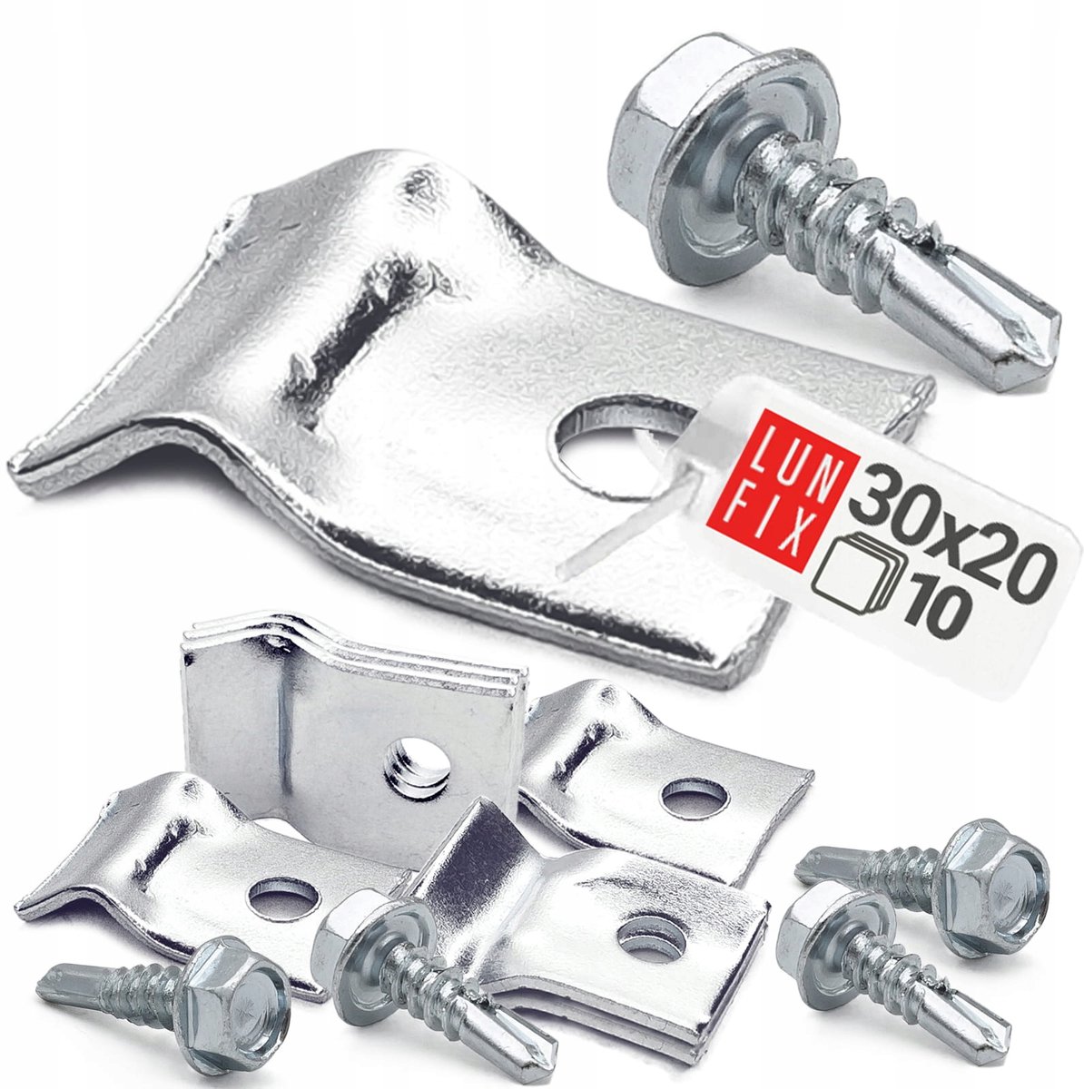 LUN FIX - Metaal spanningsdraadsteun voor gaashekwerk 5,5x19 mm - Zilver - 10 stuks