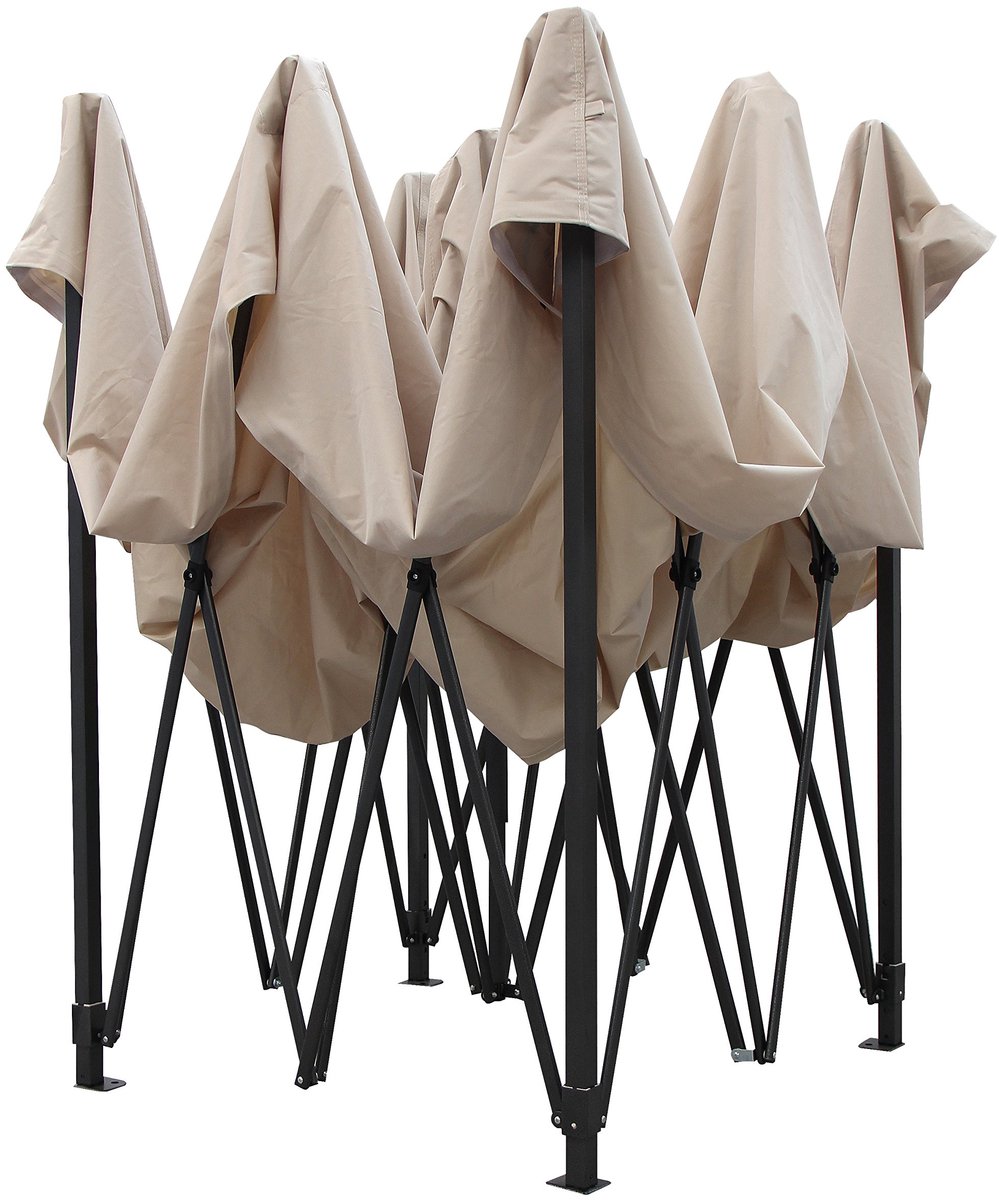 All Seasons Gazebos 2,5 x 2,5 m Heavy Duty volledig waterdichte pop-up tuinhuisjes en 4 zijwanden - Beige - ShopVlot