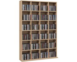 CD-kast met verstelbare planken, 89 x 130,5 cm, natuurlijke houtafwerking