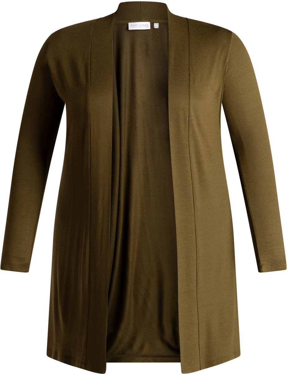 BASE LEVEL CURVY Ayla Long Vest - Olive - maat 3(52)