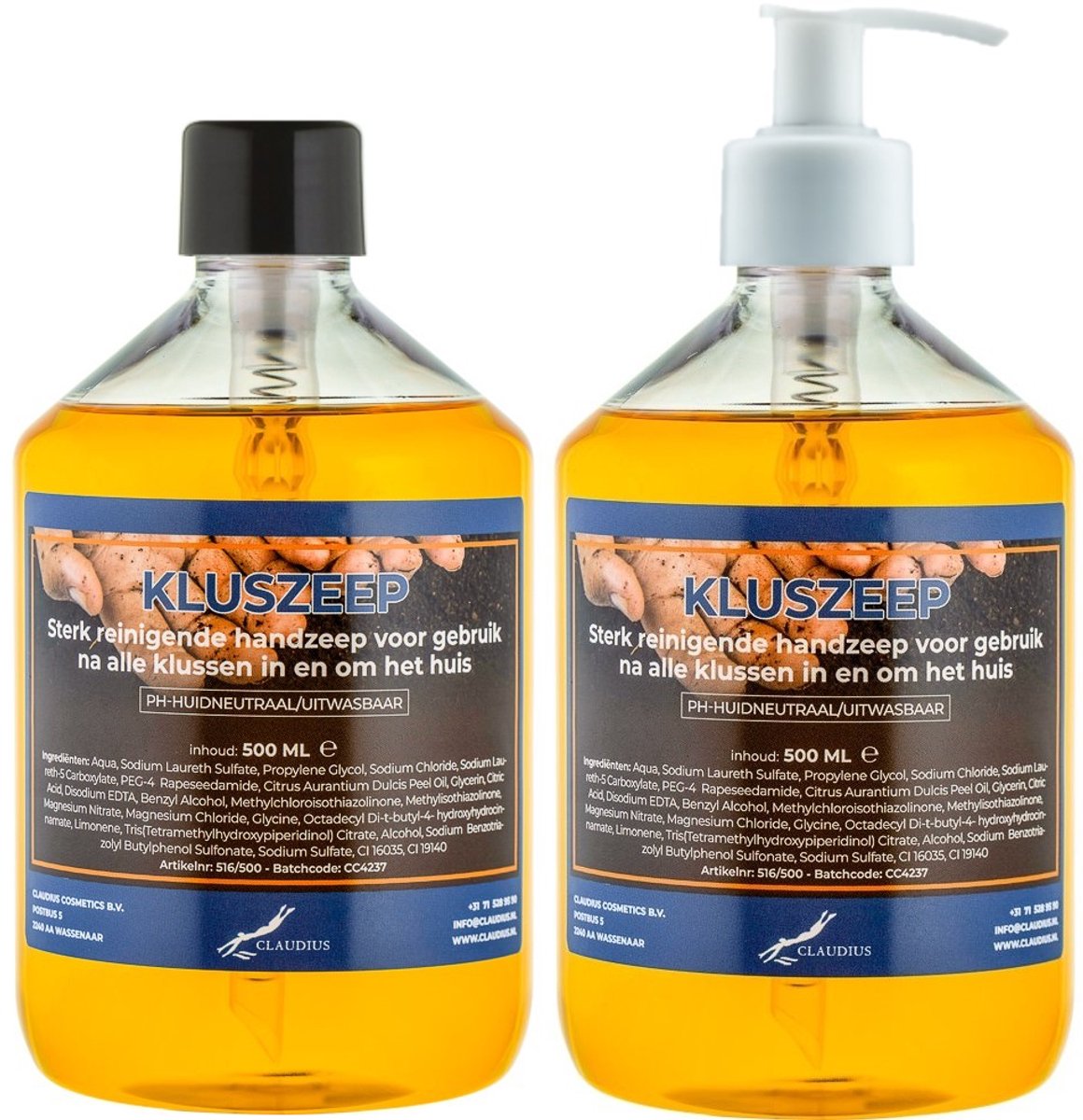 Kluszeep 500 ml - set van 2 stuks - met gratis pomp - Voordeelverpakking