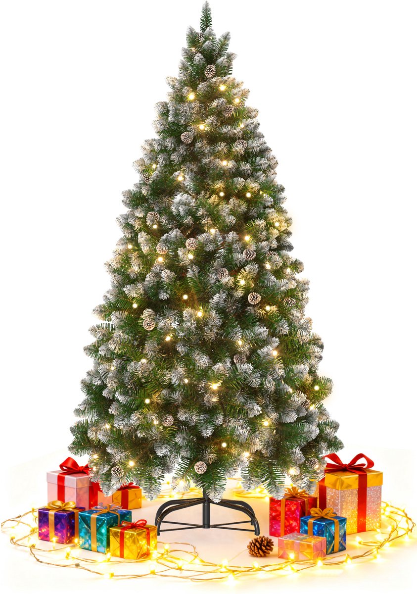 AUFUN Kunstkerstboom – 240 cm – Met Verlichting – 820 LED – Warm Wit – PVC Dennenboom