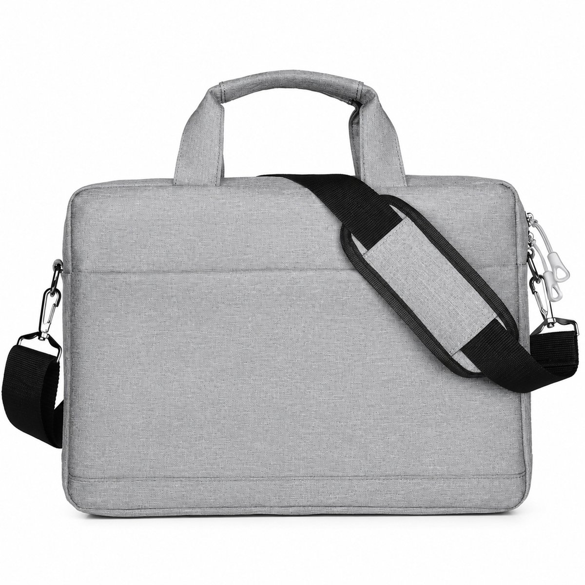 Laptoptas - Gewatteerde Laptophoes met Ritssluiting - Geschikt voor Dames en Heren - Perfect voor Zakelijk School en Kantoor - Formaat 37x28x7 cm - 1 Stuk - Grijze Kleur