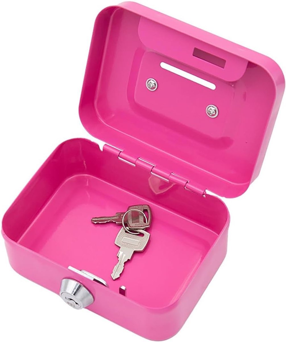Kleine Geldcassette - Roze - 11,5 x 8,5 x 5,8 cm - Met Toetsvergrendeling - Voor Thuis en Kantoor