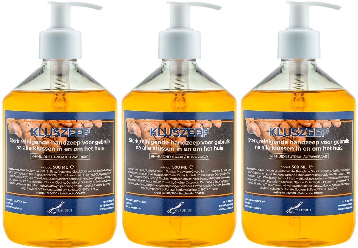 Kluszeep 500 ml - set van 3 stuks - met gratis pomp - Voordeelverpakking