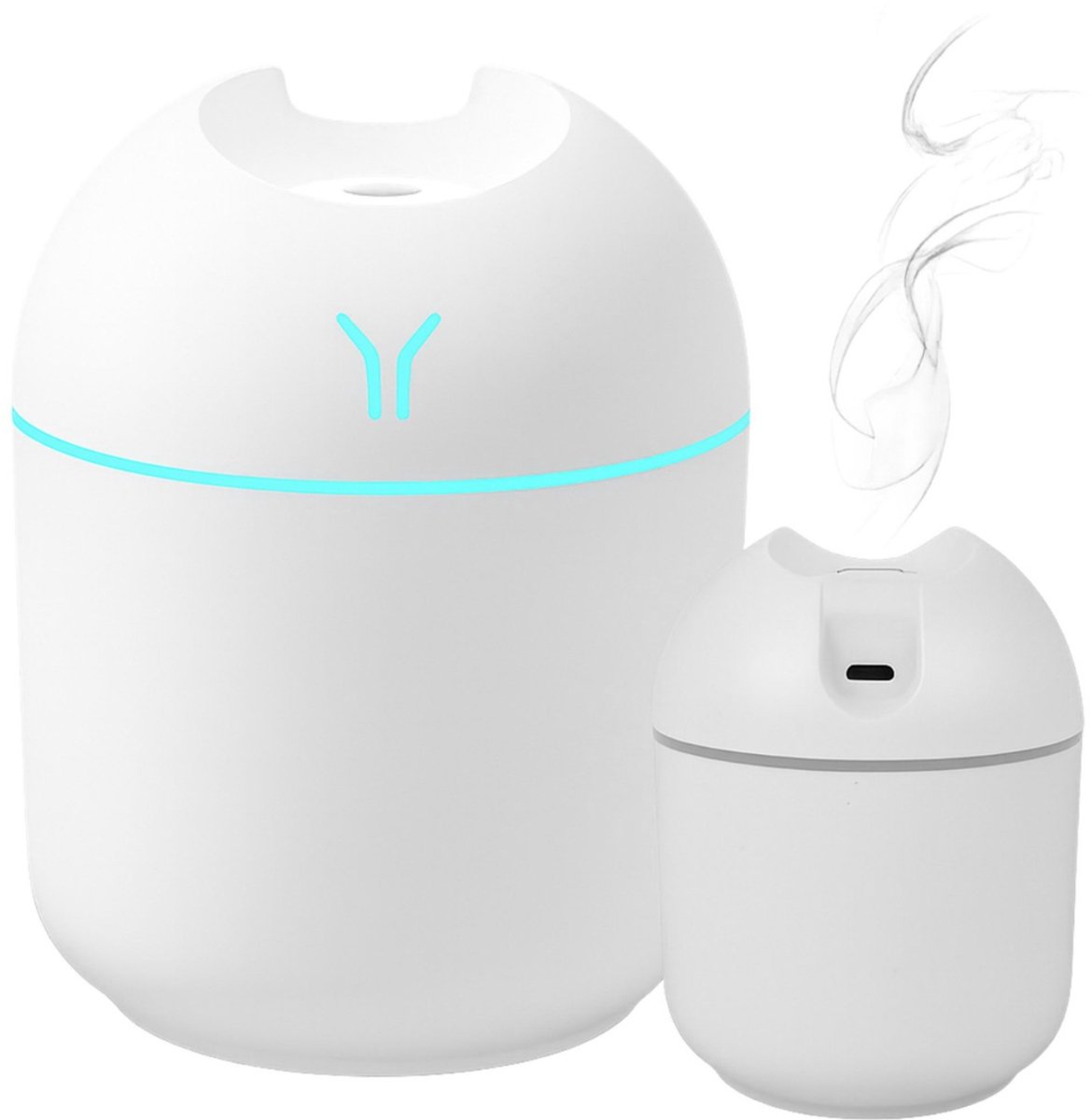 Kenz® - Luchtbevochtiger - 250 ml - Wit - Oplaadbaar - tot 6 uur - Etherische Oliën - Aromadiffuser - Aromatherapie - Diffuser - Vernevelaar