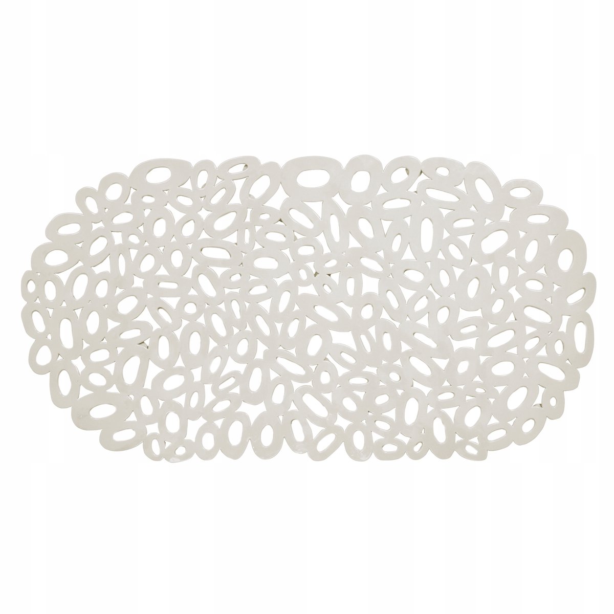 Antislip Badmat Ovaal 68x38 cm - Grava Beige PVC