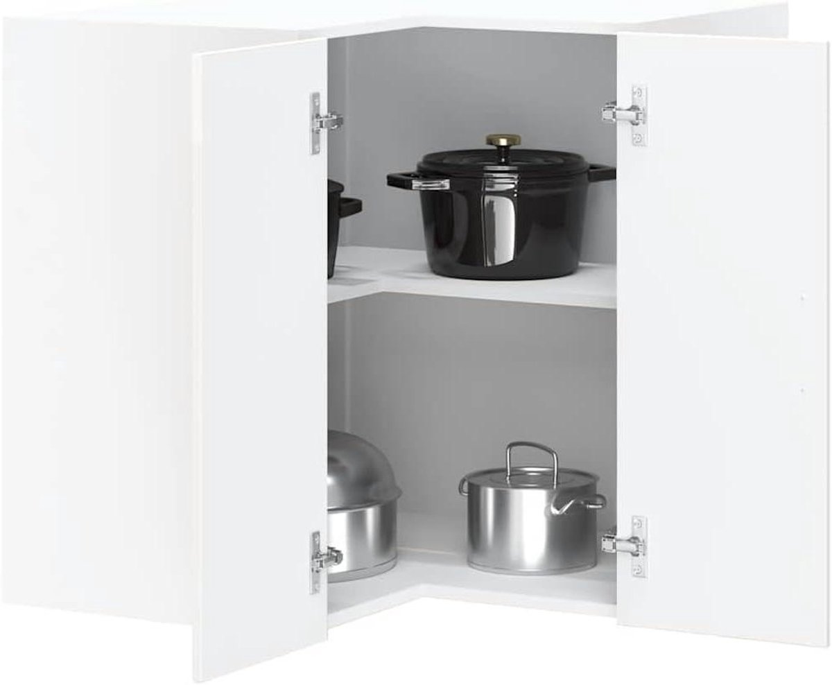 Hoekhangkast - Keukenkast Onderkast - Keuken Opbergen - Ruimte Optimaliserend - 57 x 57 x 60 cm - Hoogglans Wit