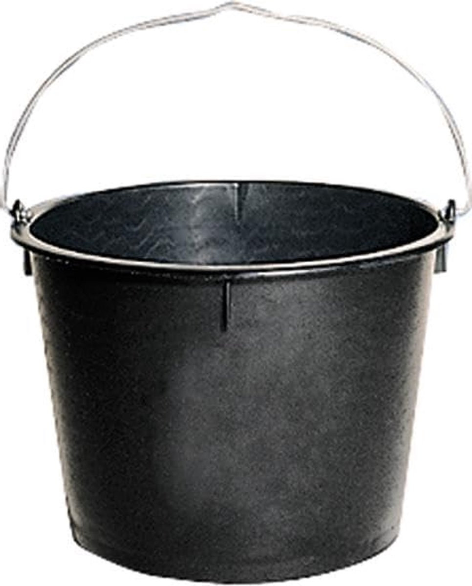 Bouwemmer - Werkemmer - Klus Klaren - Verstevigd - 20 Liter - Zwart